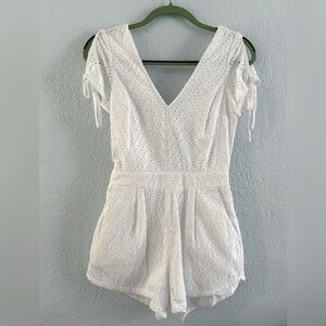 White Eyelet Romper size 4 open back